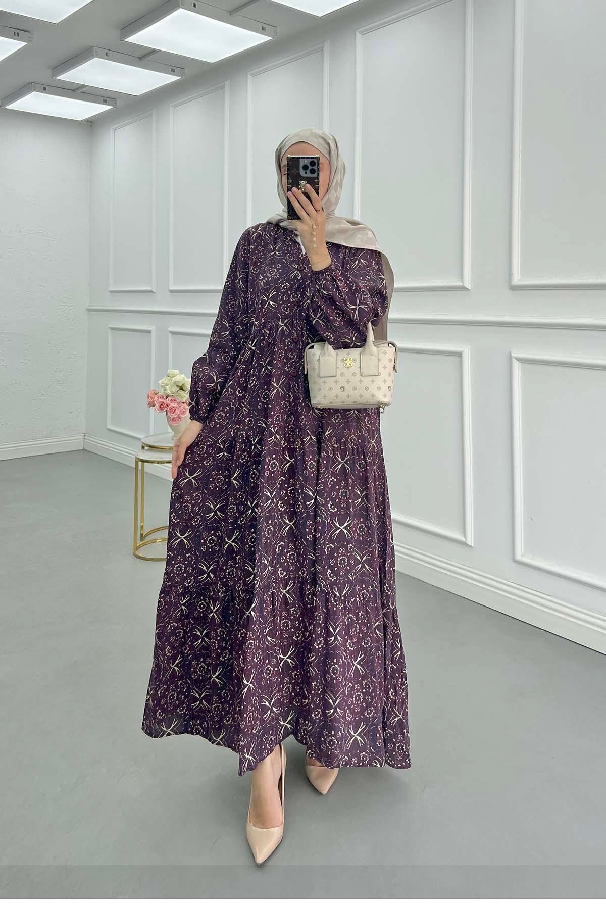 Sare Fashion Patterned Mango Dress Purple