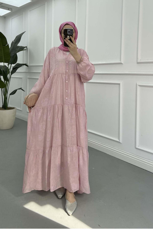 Sare Fashion Patterned Mango Dress Pink