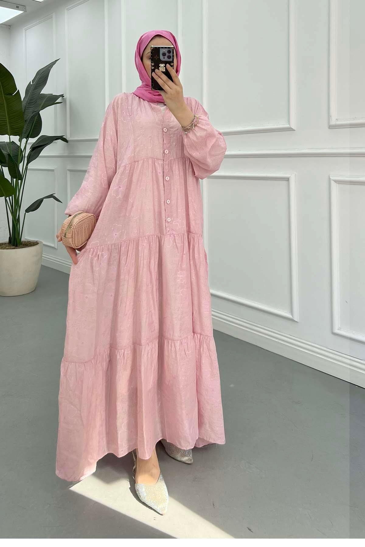 Sare Fashion Patterned Mango Dress Pink
