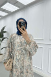 Sare Fashion Patterned Mango Dress Petrol Blue
