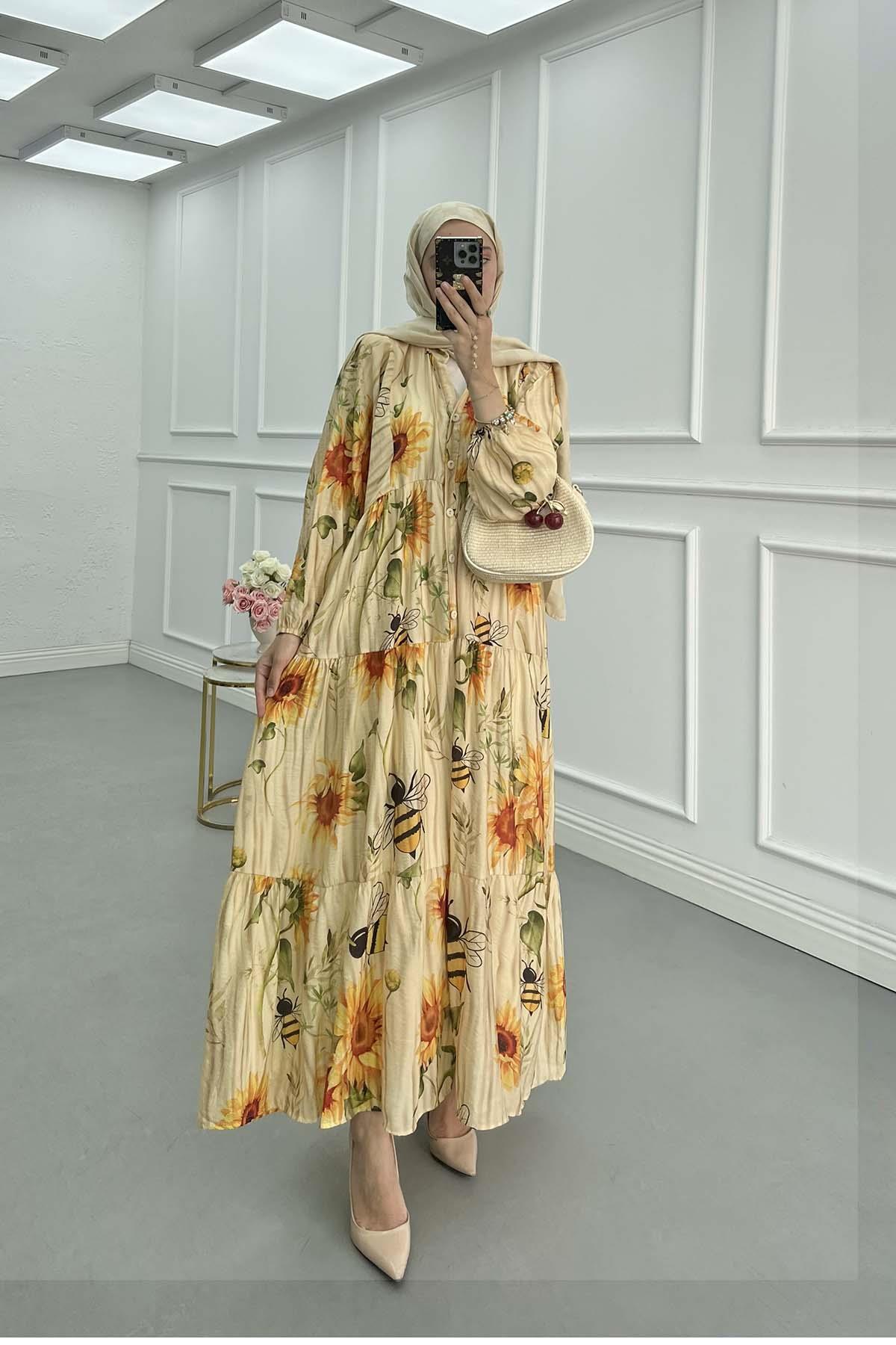 Sare Fashion Patterned Mango Dress Yellow