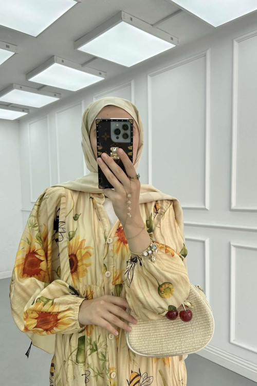 Sare Fashion Patterned Mango Dress Yellow