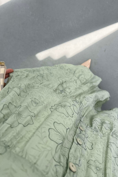 Sare Fashion Patterned Mango Dress Green Sare Fashion Patterned Mango Dress Green