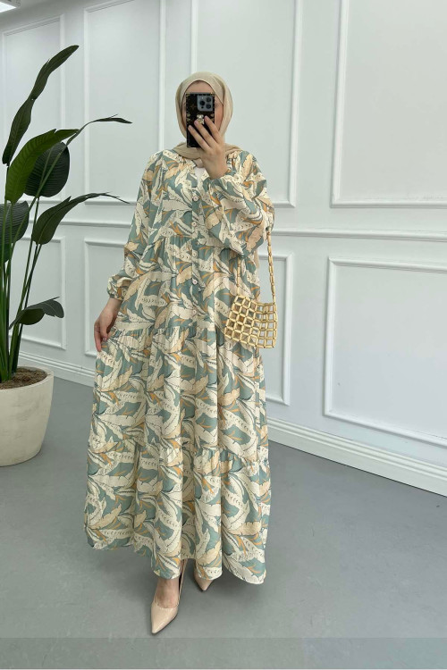 Sare Fashion Patterned Mango Dress Green Sare Fashion Patterned Mango Dress Green