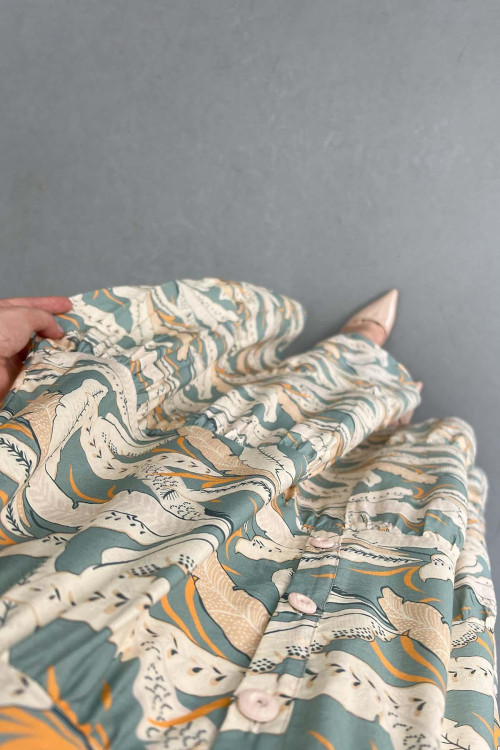 Sare Fashion Patterned Mango Dress Green Sare Fashion Patterned Mango Dress Green