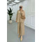 Sare Fashion Patterned Satin Suit Beige