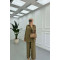 Sare Fashion Patterned Satin Suit Khaki