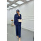 Sare Fashion Patterned Satin Suit Navy Blue