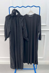 Patterned Glittery Dress Black