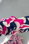 Sare Fashion Patterned Viscose Dress Fuchsia