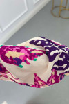 Sare Fashion Patterned Viscose Dress Fuchsia