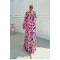 Sare Fashion Patterned Viscose Dress Fuchsia