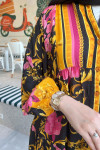 Sare Fashion Patterned Viscose Dress Mustard