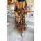 Sare Fashion Patterned Viscose Dress Mustard