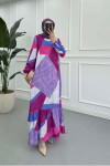 Sare Fashion Patterned Viscose Dress Lilac
