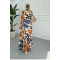 Sare Fashion Patterned Viscose Dress Blue
