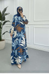 Sare Fashion Patterned Viscose Dress Blue