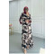 Sare Fashion Patterned Viscose Dress Black-White
