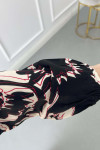 Sare Fashion Patterned Viscose Dress Black-White