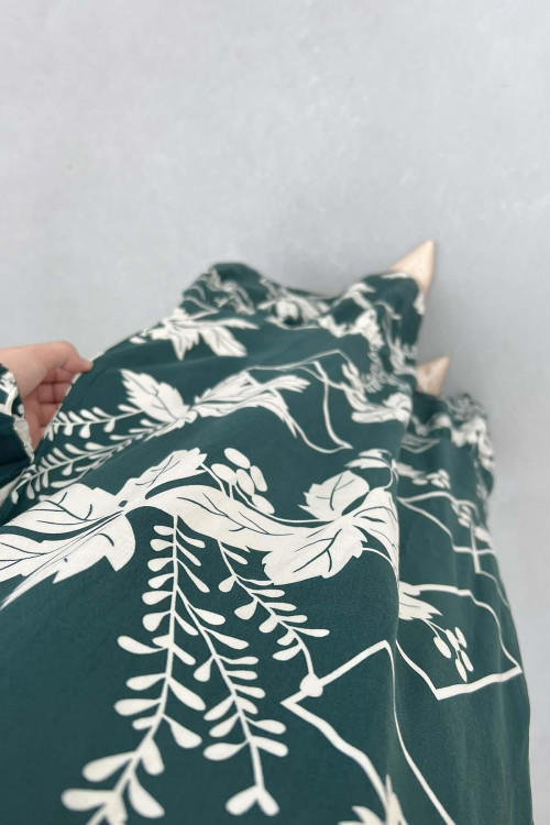 Sare Fashion Patterned Viscose Dress Green