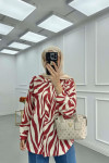 Sare Fashion Patterned Viscose Shirt Claret Red