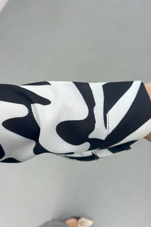 Sare Fashion Patterned Viscose Shirt Black