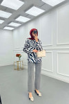 Sare Fashion Patterned Viscose Shirt Black