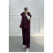 Sare Fashion Stand Collar Scuba Vest Set Claret Red