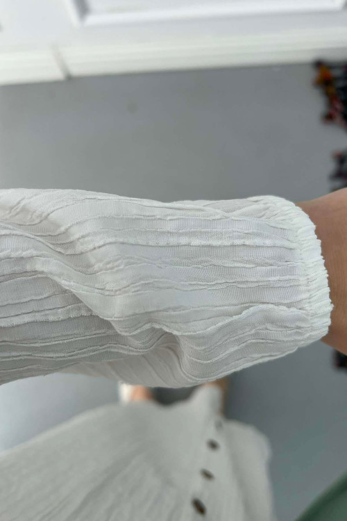 Textured Shirt Tunic White