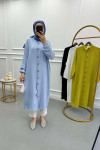 Textured Shirt Tunic Ice Blue