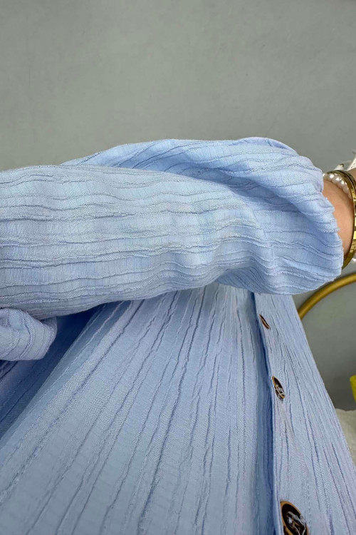 Textured Shirt Tunic Ice Blue