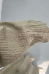 Sare Fashion Textured Fabric Brooch Belted Dress Khaki