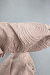 Sare Fashion Textured Fabric Button Detail Dress Beige