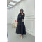 Sare Fashion Textured Fabric Button Detail Dress Black
