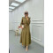 Sare Fashion Textured Fabric Button Detail Dress Green