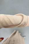 Sare Fashion Button Detailed Tie Suit Beige