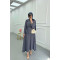 Sare Fashion Button Detailed Tie Suit Gray