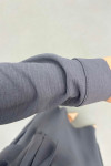 Sare Fashion Button Detailed Tie Suit Gray