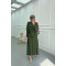 Sare Fashion Button Detailed Tie Suit Khaki