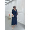 Sare Fashion Button Detailed Tie Suit Navy Blue