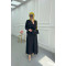 Sare Fashion Button Detailed Tie-Down Suit Black