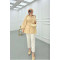 Sare Fashion Button Detailed Balloon Sleeve Shirt Beige