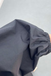 Sare Fashion Button Detailed Balloon Sleeve Shirt Black