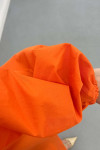 Sare Fashion Button Detailed Balloon Sleeve Shirt Orange