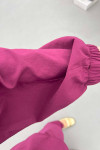 Sare Fashion Button Detailed Baby Collar Trouser Suit Claret Red
