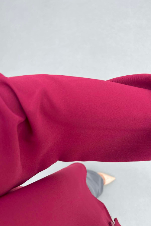 Sare Fashion Button Detailed Shirt Claret Red