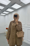 Sare Fashion Button Detailed Trouser Suit Khaki
