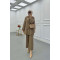 Sare Fashion Button Detailed Trouser Suit Khaki