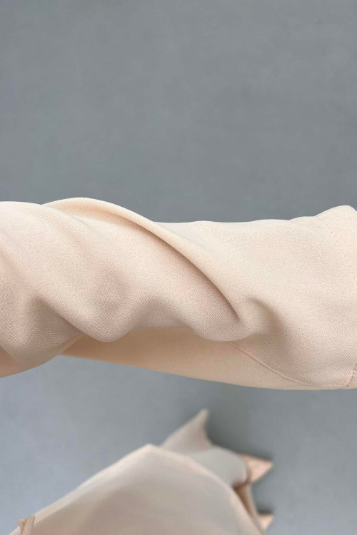 Sare Fashion Button Detailed Trouser Suit Powder