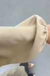 Sare Fashion Button Detailed Pleated Shirt Beige